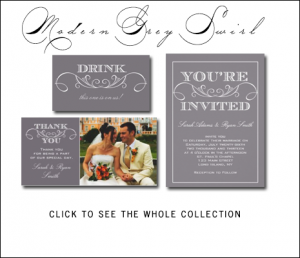Vintage Gray Wedding Invitations by AntiqueChandelier.ca