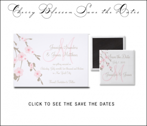 Cherry Blossom Save the Date Cards and Magnets by MonogramGallery.ca