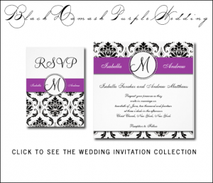 Purple Wedding Invitations | Damask by MonogramGallery.ca