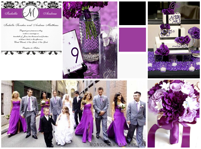 Inspiration Board for Purple Wedding Invitations | Damask by MonogramGallery.ca