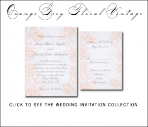 Orange Floral Wedding Invitations by MonogramGallery.ca