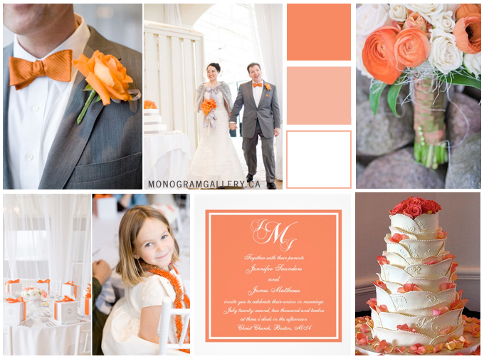 Inspiration Board for  Orange Wedding Invitations by MonogramGallery.ca