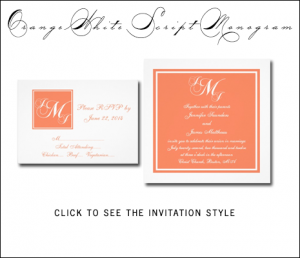 Orange Wedding Invitations by MonogramGallery.ca