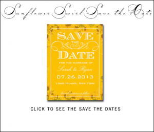 Vintage Sunflower Save the Date Cards by AntiqueChandelier for MonogramGallery.ca
