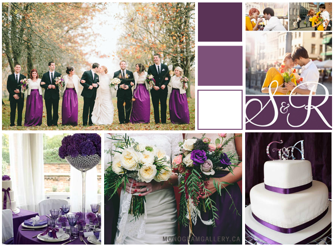 Inspiration Board for Purple Photo Wedding Invitations | Modern Monograms by MonogramGallery.ca