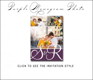 Purple Photo Wedding Invitations | Modern Monograms by MonogramGallery.ca