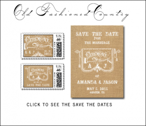 Burlap Rustic Wedding Save The Date Cards from MonogramGallery.ca