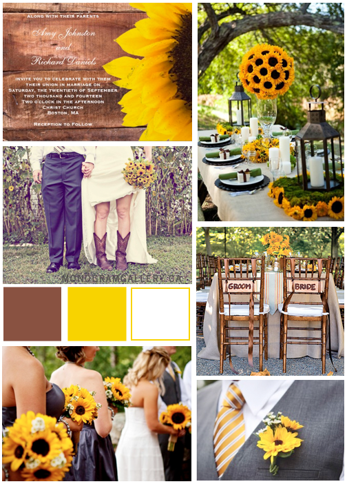 Rustic Sunflower Wedding Inspiration Board from MonogramGallery.ca