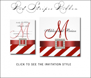 Red White Wedding Invitations by MonogramGallery.ca