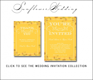 Rustic Yellow Sunflower Wedding Invitations from MonogramGallery.ca