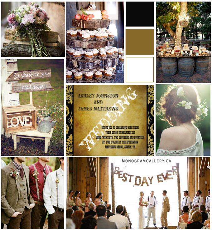 Rustic Wedding Invitations Inspiration Board from MonogramGallery.ca