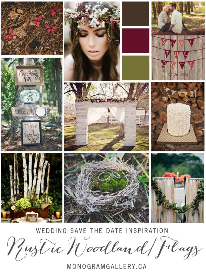 Rustic Wood & Flags Save the Dates
