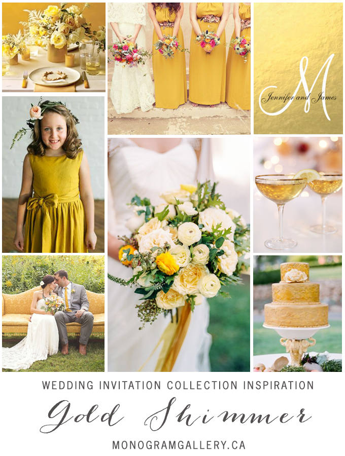 Gold Shimmer Wedding Invitation